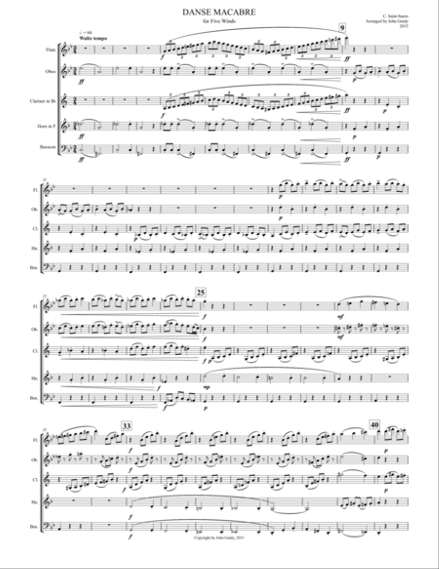 Danse Macabre Woodwind Quintet scores gallery preview page 1