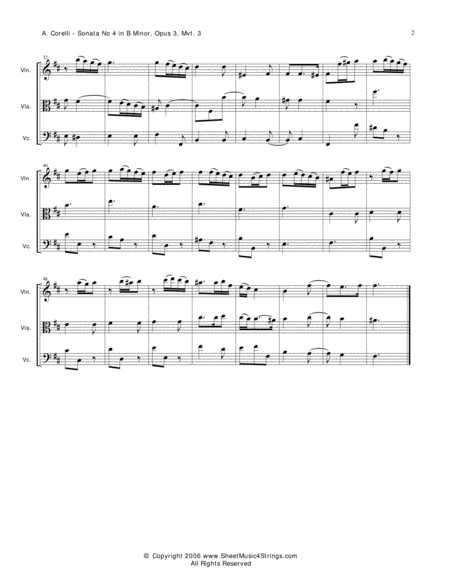 Corelli, A. - Trio No. 4 (Mvt. 3) for Violin, Viola and Cello image number null