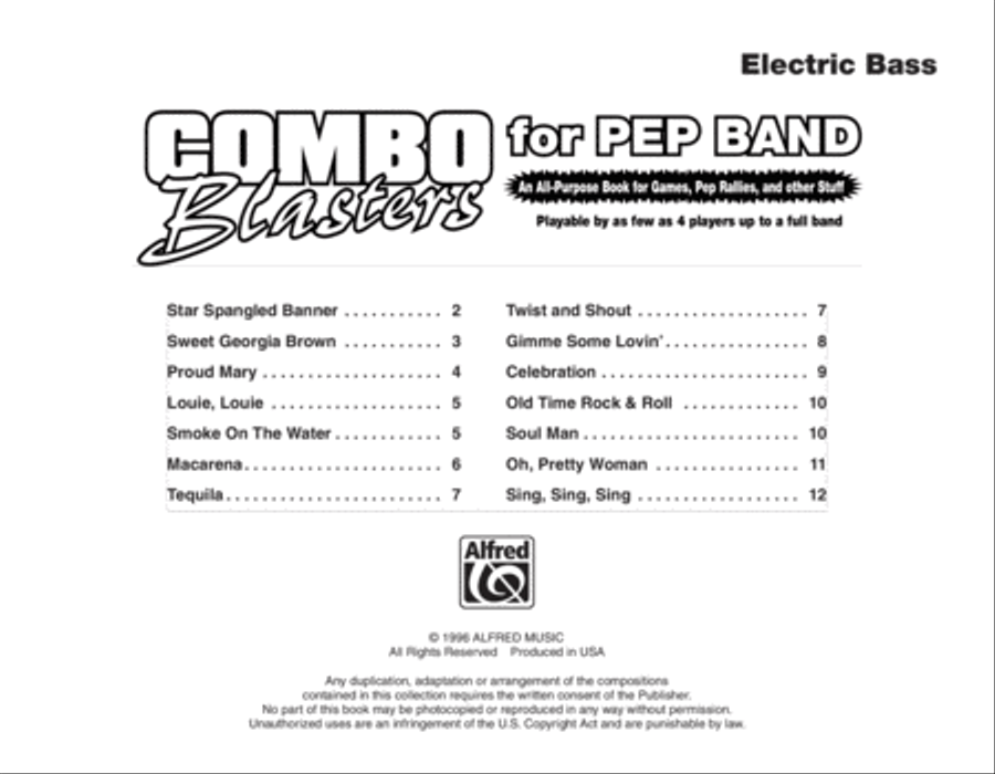Combo Blasters for Pep Band (Electric Bass) Pep Band scores gallery preview page 2