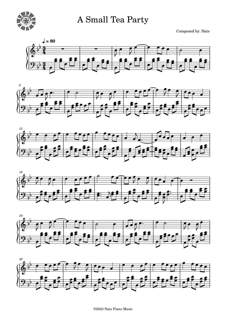 A Small Tea Party A Small Tea Party Piano Solo scores gallery preview page 1
