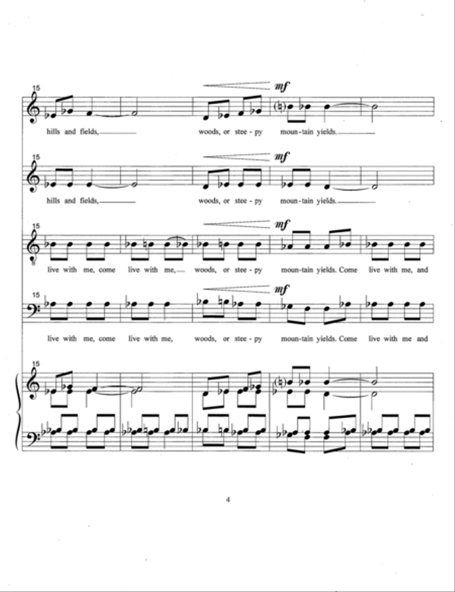 Four Elizabethan Songs About Love (2016-2018) 4-Part scores gallery preview page 6