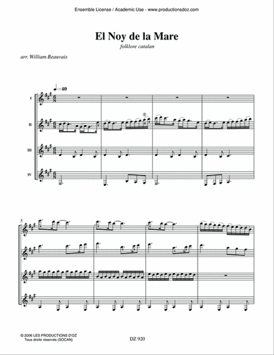El Noy de la Mare Guitar Ensemble scores gallery preview page 2