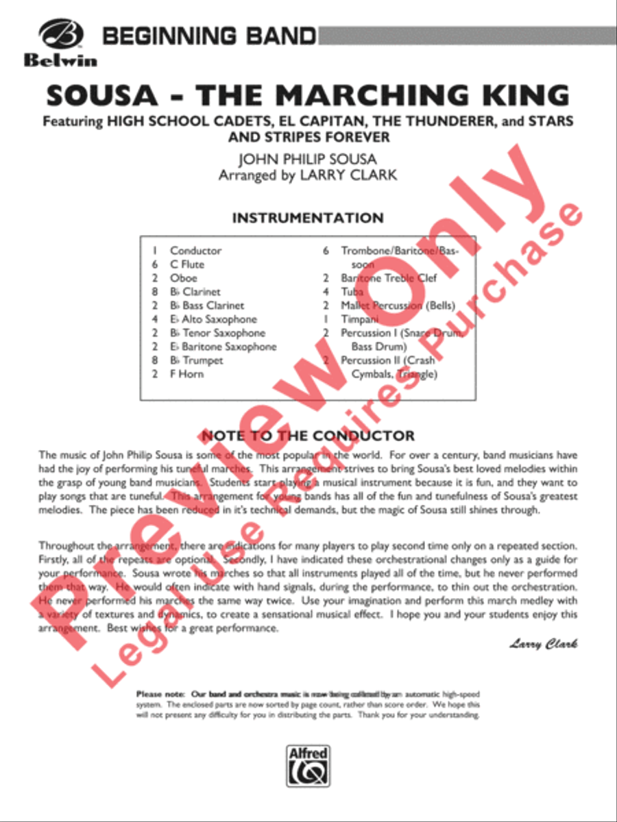 Sousa - The March King Concert Band scores gallery preview page 2