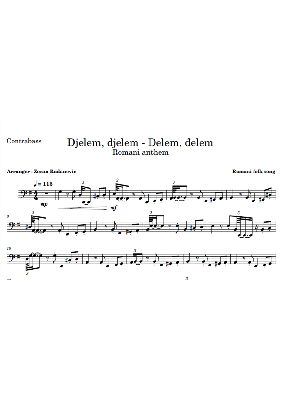 Djelem djelem - Đelem, đelem - for string trio String Trio scores gallery preview page 3