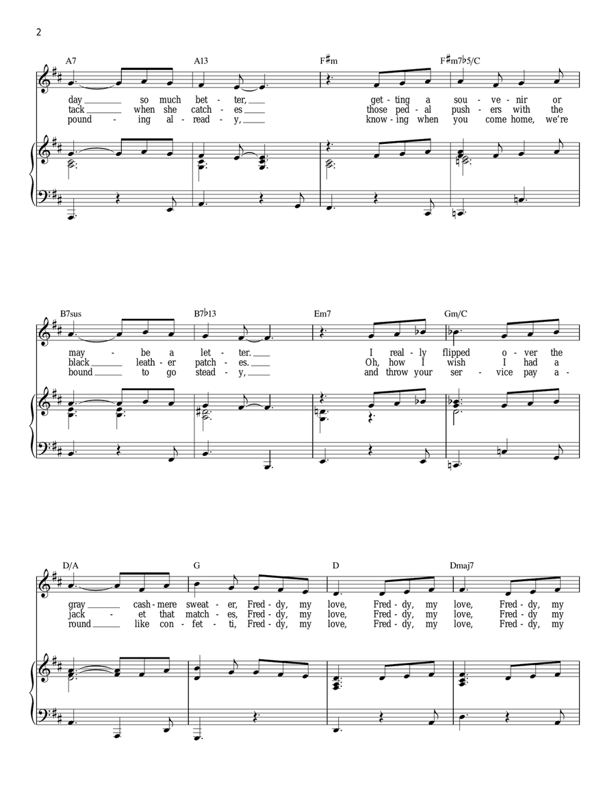 Freddy, My Love Piano, Vocal scores gallery preview page 2