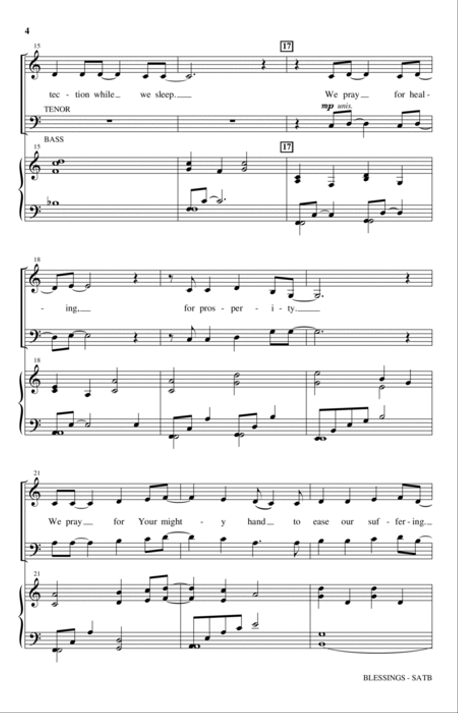 Blessings (arr. Heather Sorenson) 4-Part scores gallery preview page 2