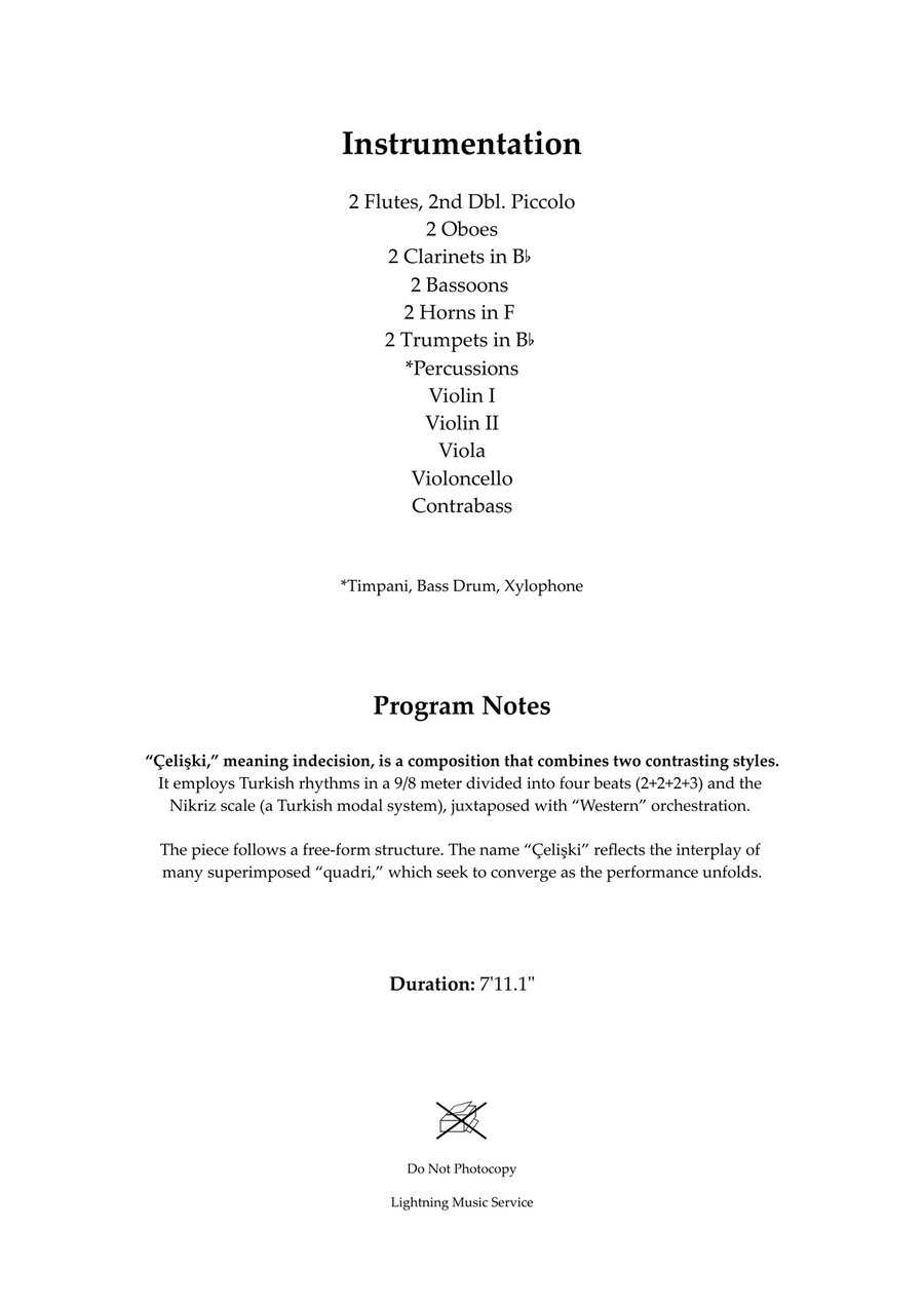 Çelişki for Orchestra Full Orchestra scores gallery preview page 2