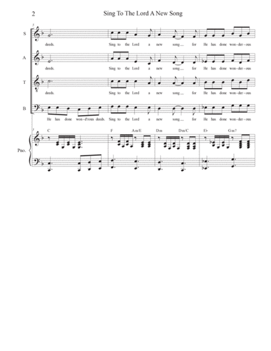 Sing To The Lord A New Song (SATB Divisi) image number null