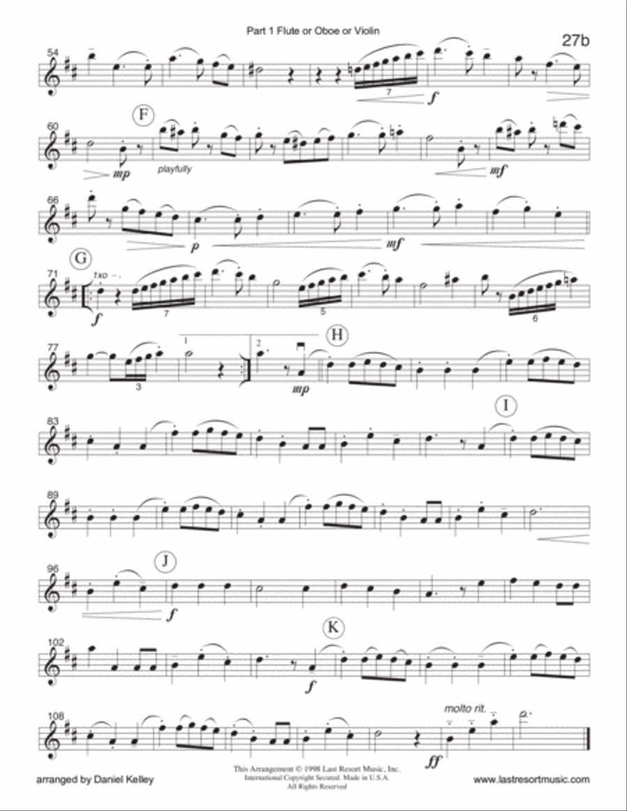 We Wish You a Merry Christmas for String or Piano Trio (or Wind Trio or Mixed Trio) Piano Trio scores gallery preview page 4