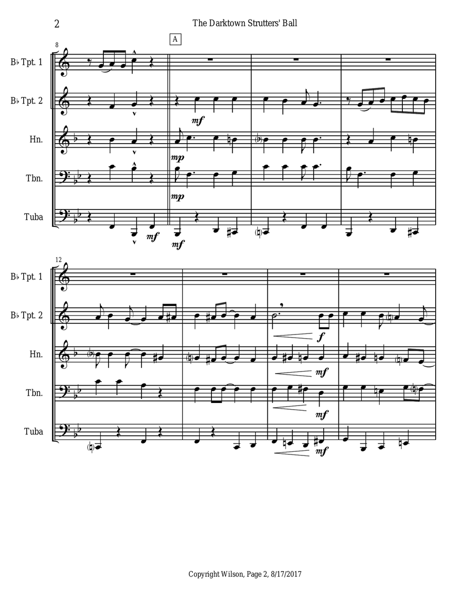 The Darktown Strutters' Ball Brass Quintet scores gallery preview page 2