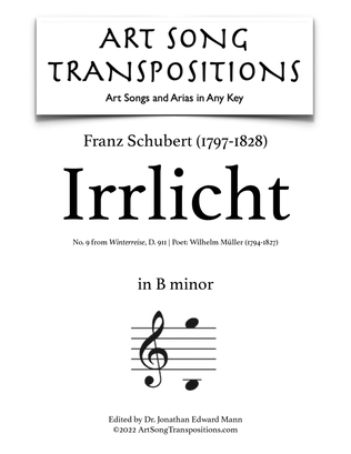SCHUBERT: Irrlicht, D. 911 no. 9 (transposed to B minor)
