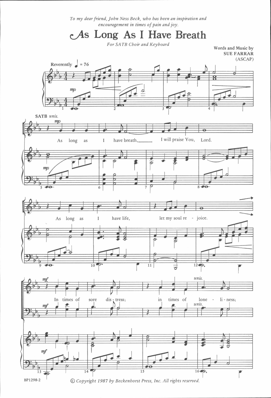 As Long As I Have Breath 4-Part scores gallery preview page 2