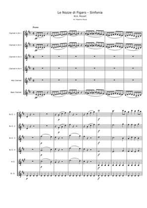 W.A. Mozart Le Nozze di Figaro (The Marriage of Figaro) SINFONIA for Clarinet Choir Conductor score
