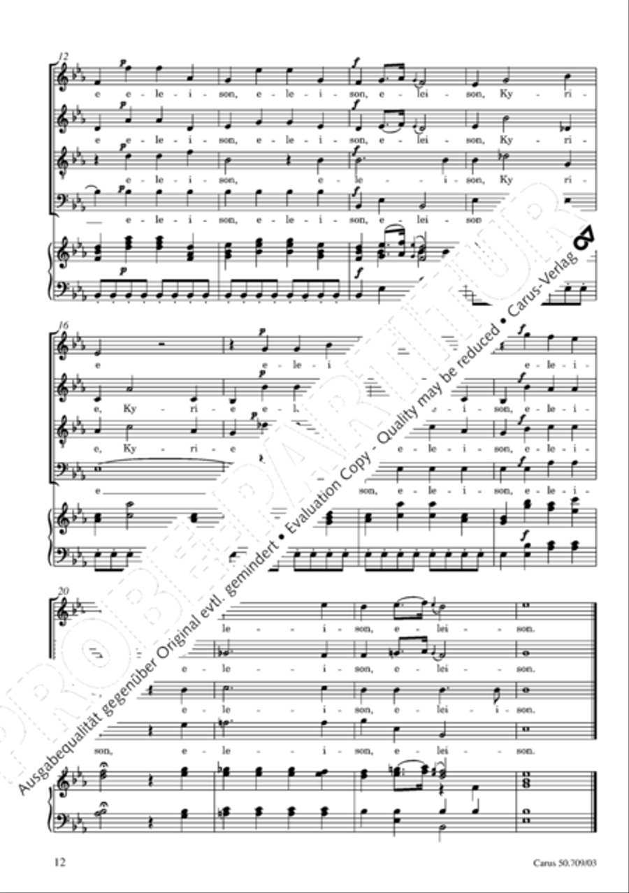 Requiem in E flat major 4-Part scores gallery preview page 13