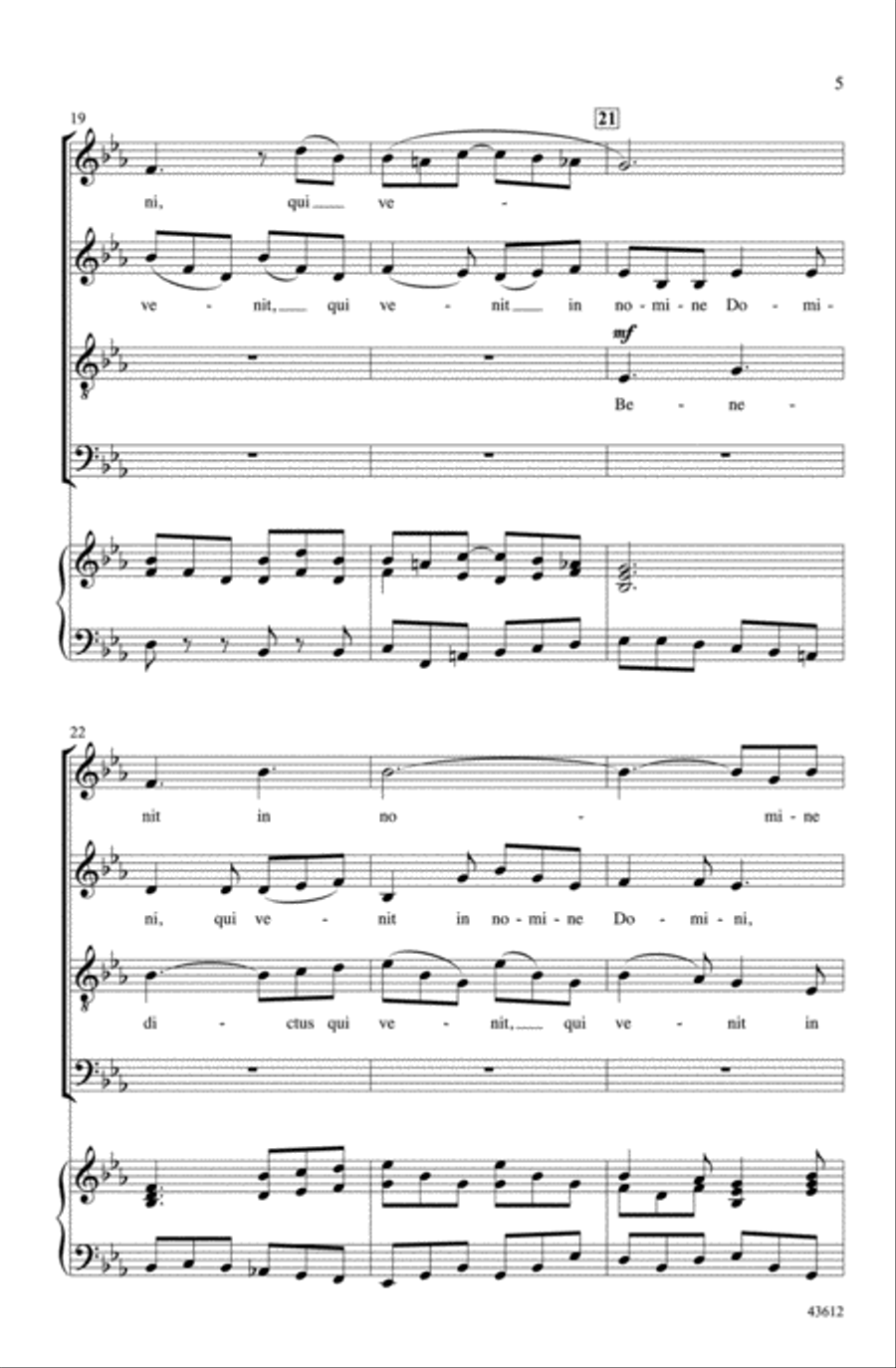 Benedictus (from Missa Sancti Hieronymi, MH 254) Choir scores gallery preview page 4