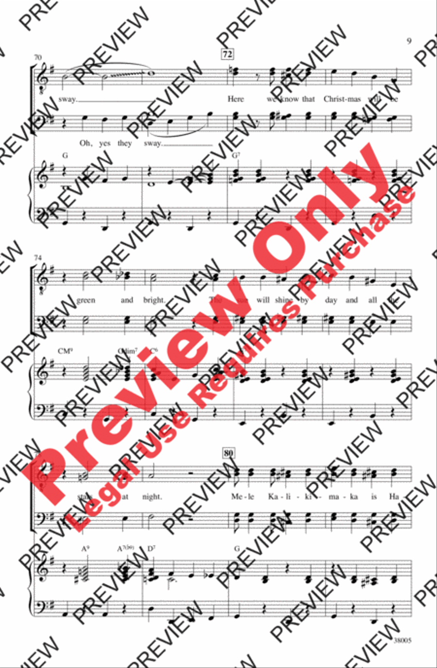 Mele Kalikimaka Men's Choir scores gallery preview page 9