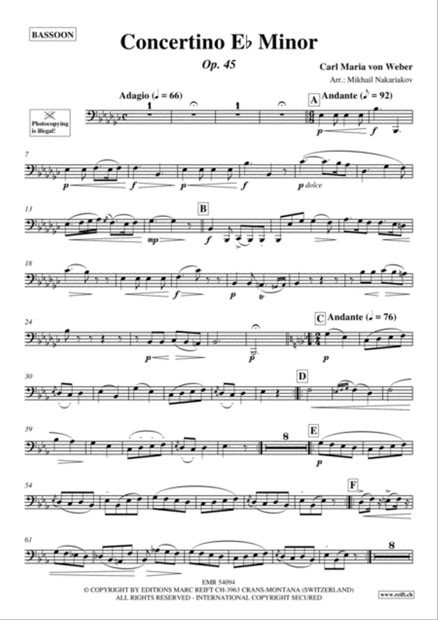 Concertino Eb Minor Concertino Eb Minor Bassoon Solo scores gallery preview page 2