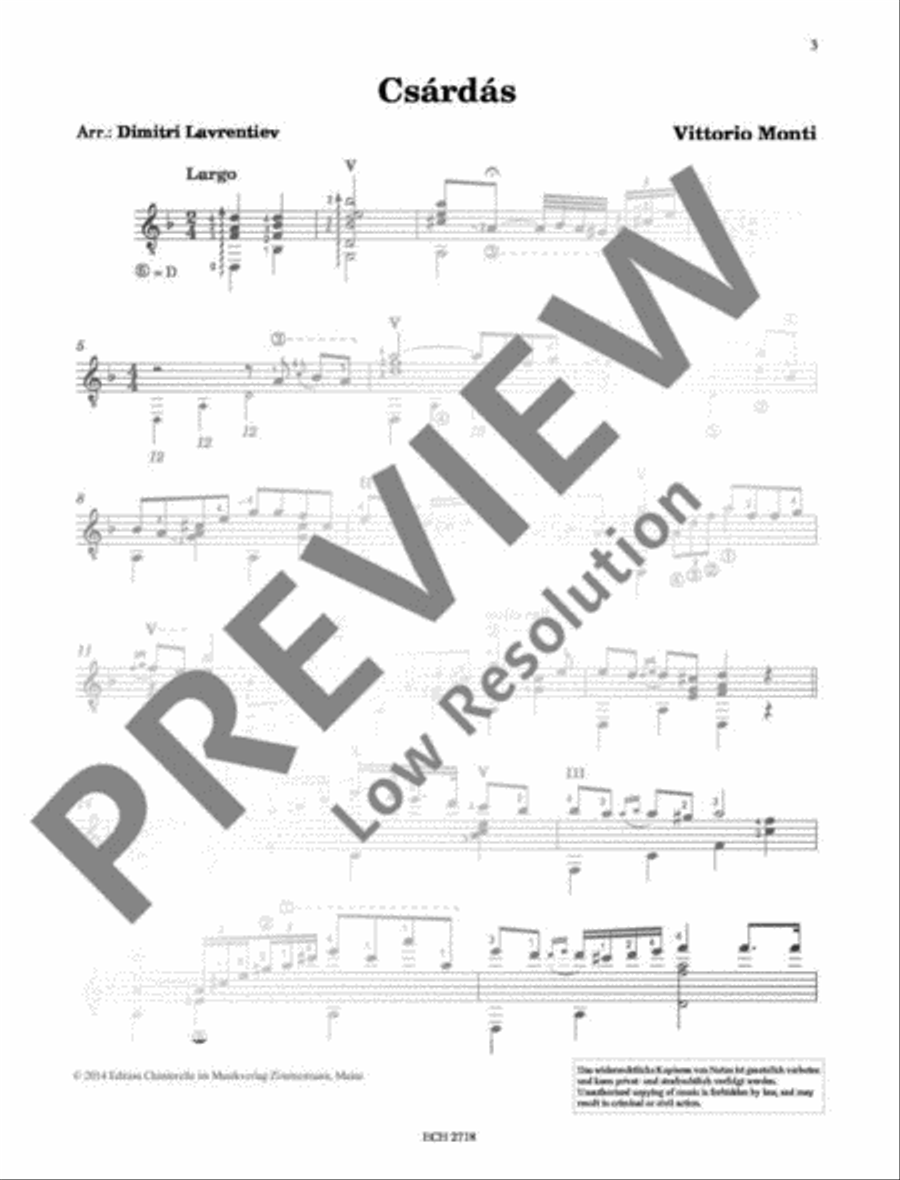Csárdás Guitar scores gallery preview page 4