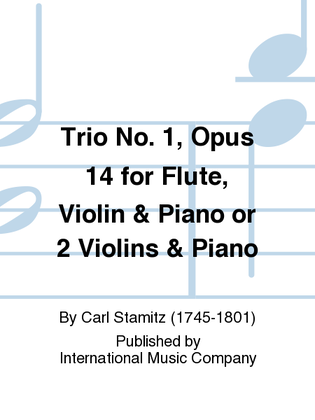Book cover for Trio No. 1, Opus 14 For Flute, Violin & Piano Or 2 Violins & Piano (With Cello Ad Lib.)