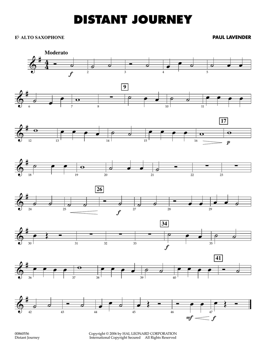 Distant Journey - Eb Alto Saxophone