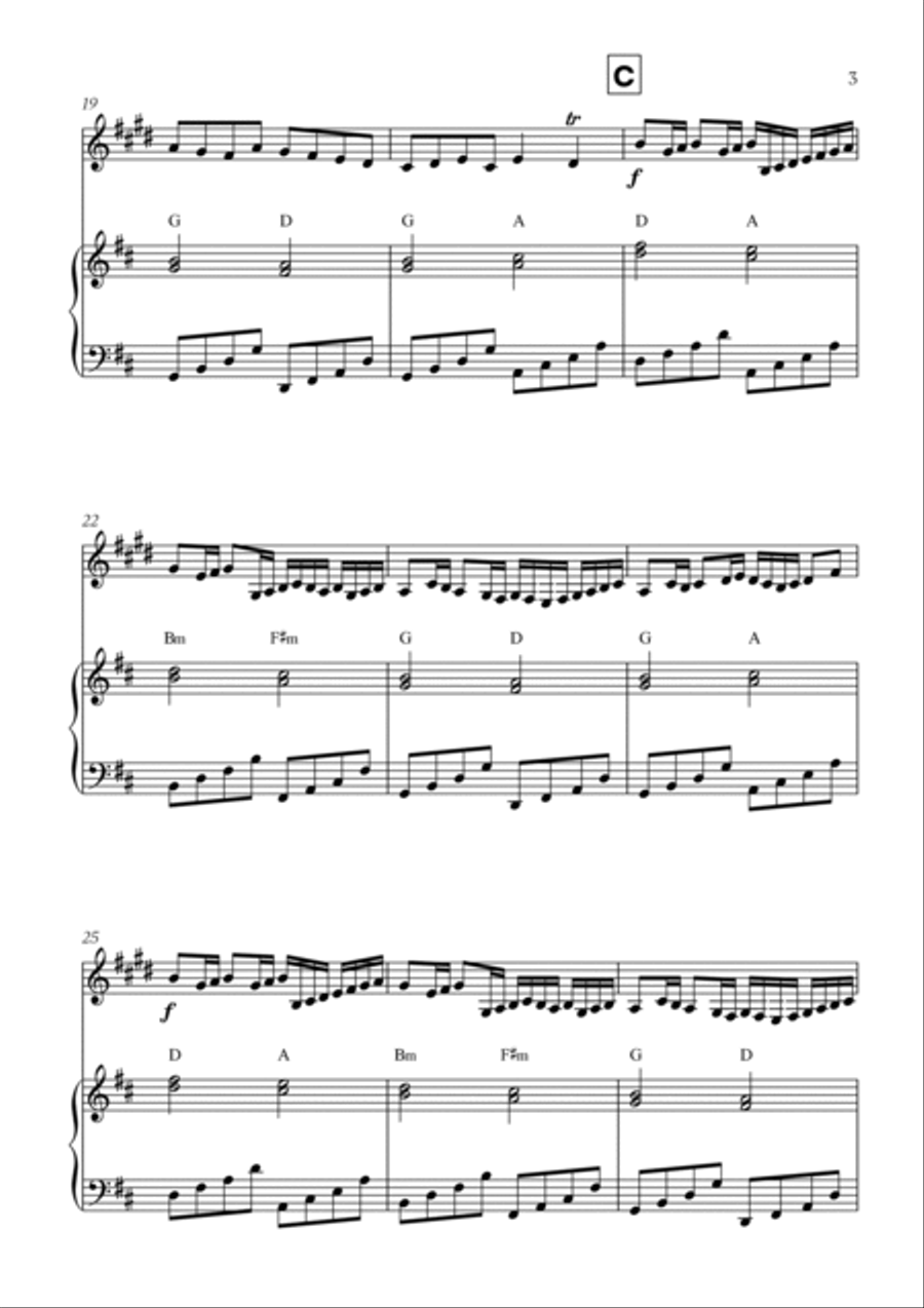 Canon in D (for Tenor Saxophone and Piano) Tenor Saxophone scores gallery preview page 3