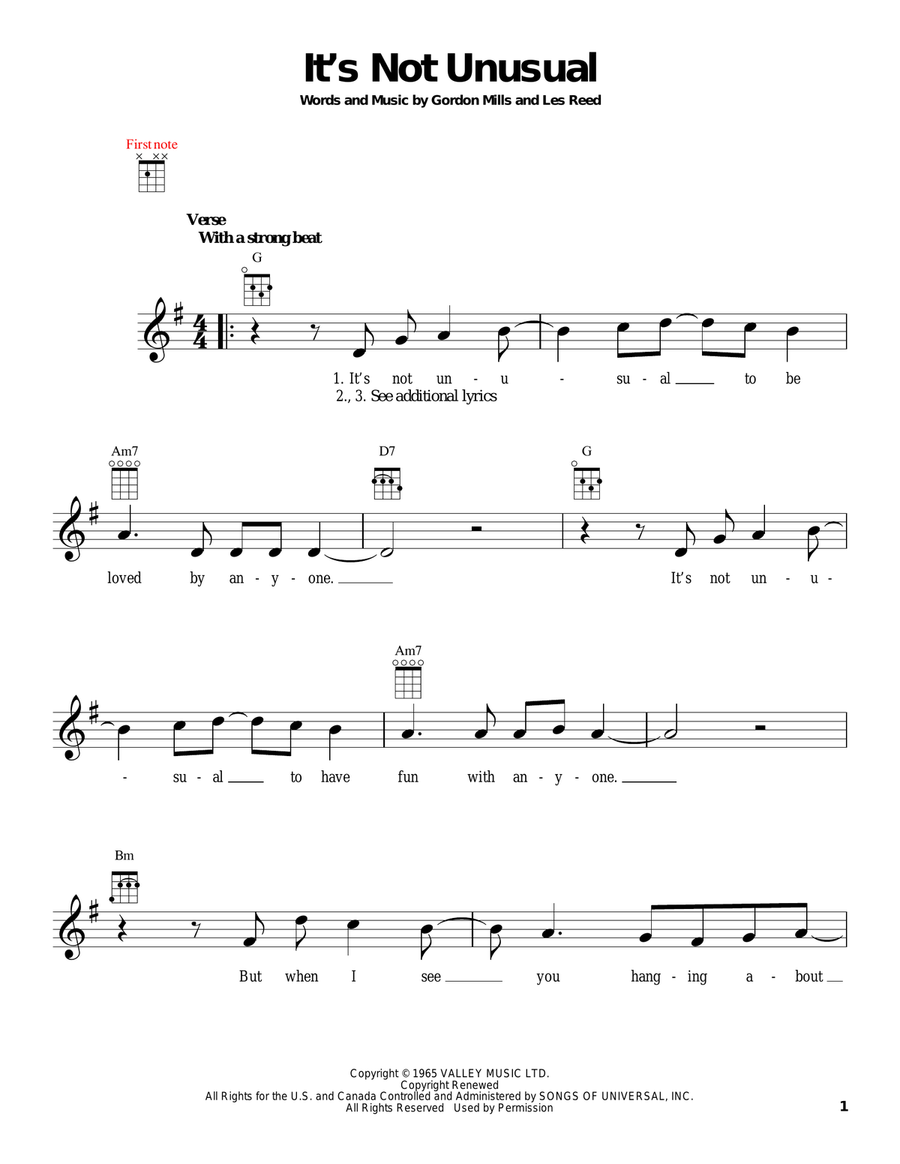 It's Not Unusual Ukulele scores gallery preview page 1