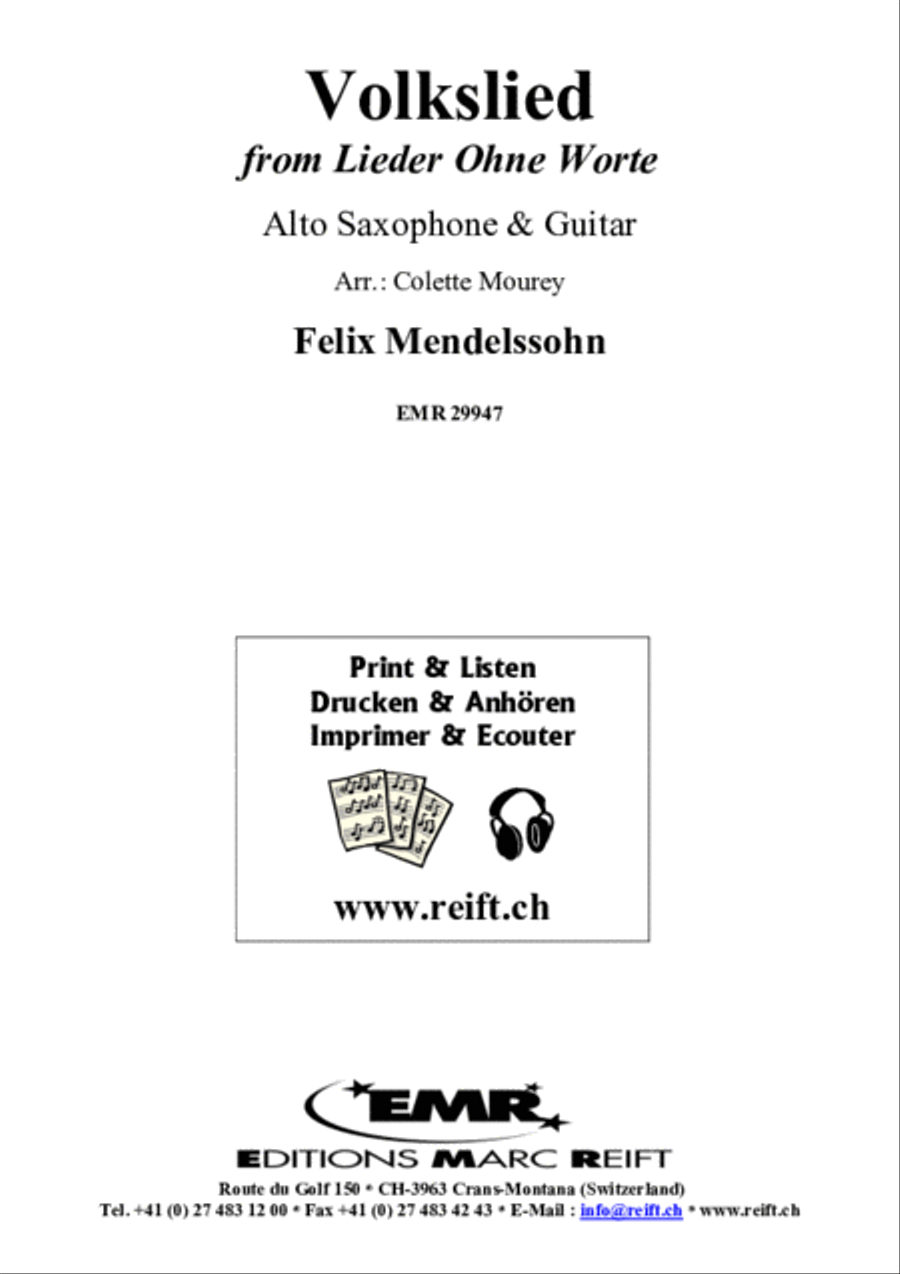 Volkslied Alto Saxophone scores gallery preview page 2