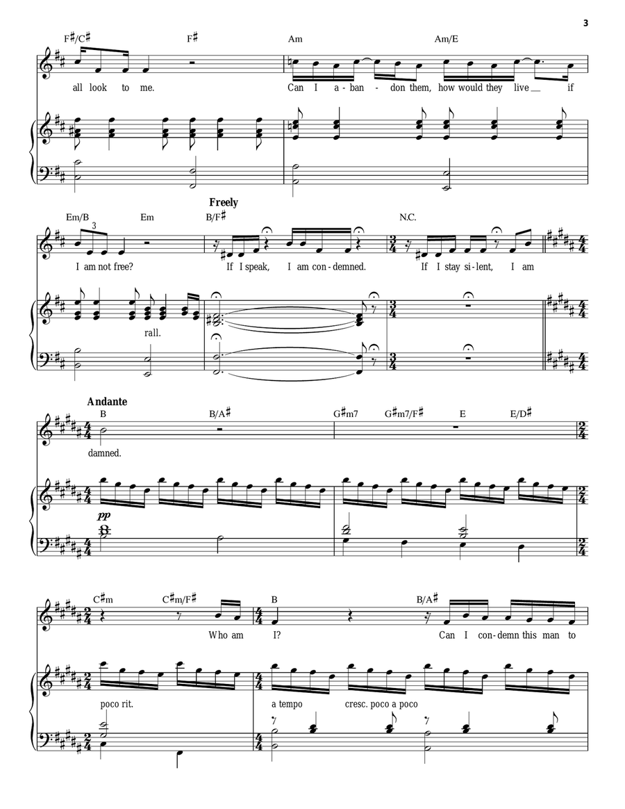 Who Am I? (from Les Miserables) Piano, Vocal scores gallery preview page 3