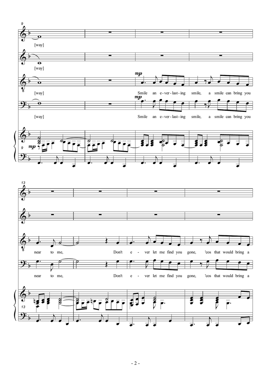 Words (arr. Paul Ayres) 4-Part scores gallery preview page 2