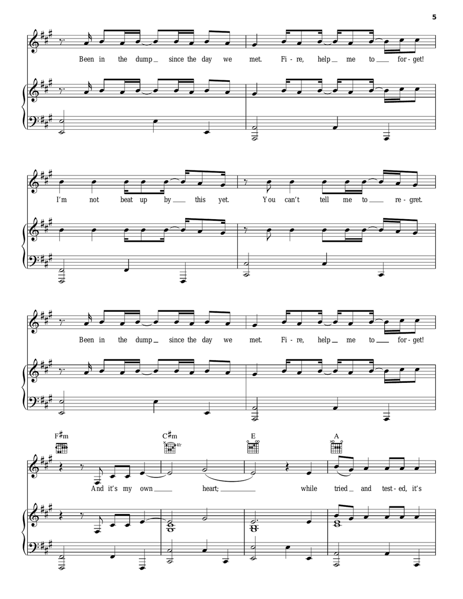 Which Witch Piano, Vocal, Guitar scores gallery preview page 5