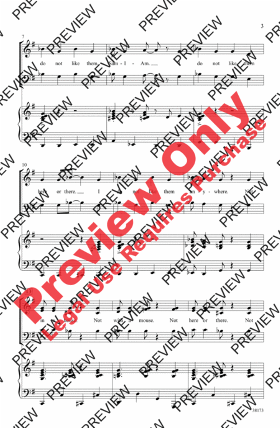 Green Eggs and Ham Green Eggs and Ham 3-Part scores gallery preview page 3