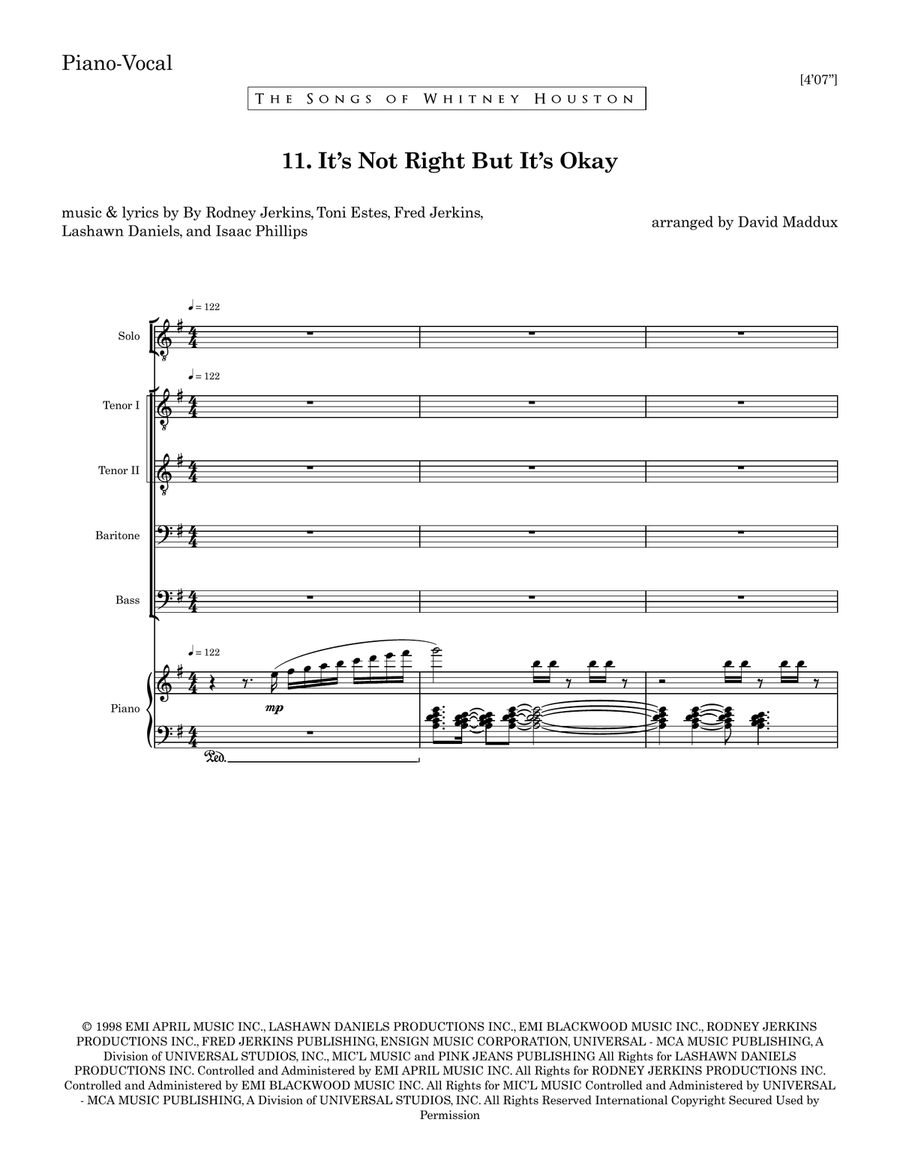 It's Not Right But It's Okay TTBB scores gallery preview page 1