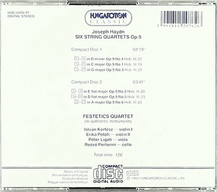 Six String Quartets Op. 9