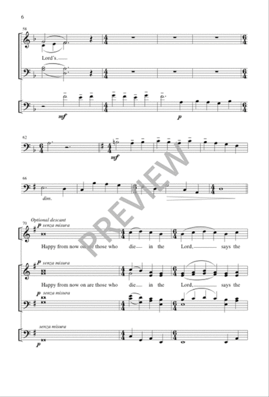 I Am Resurrection and I Am Life 4-Part scores gallery preview page 6