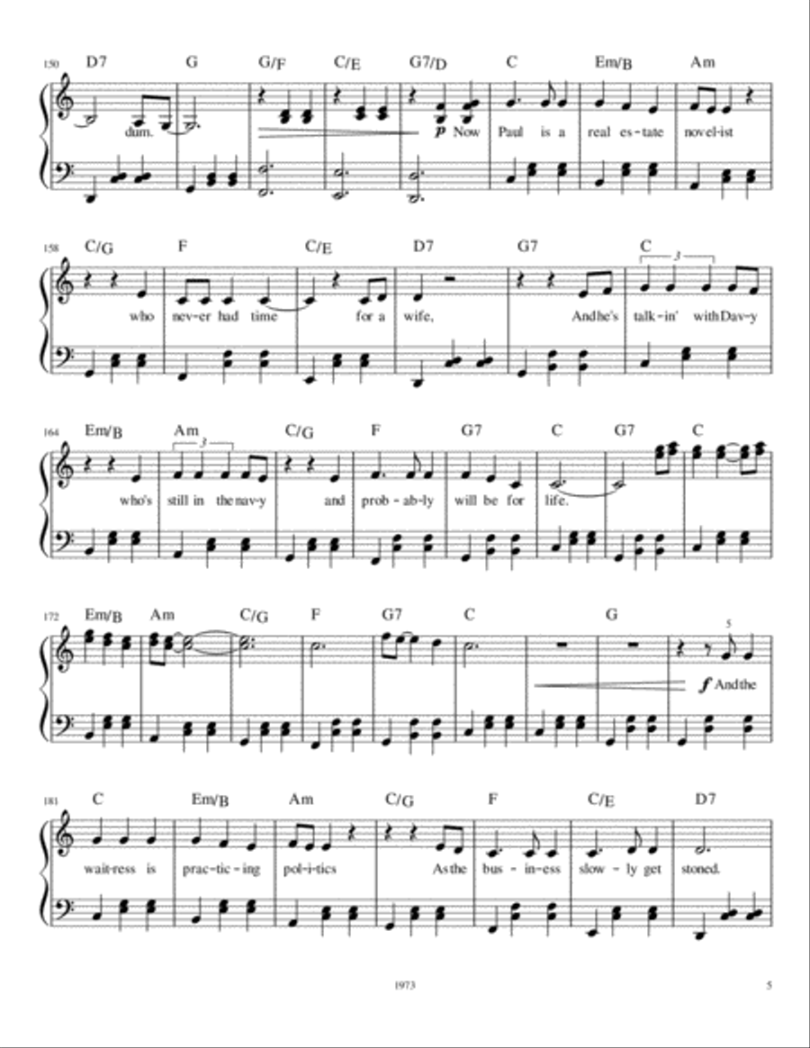 Piano Man Voice scores gallery preview page 5