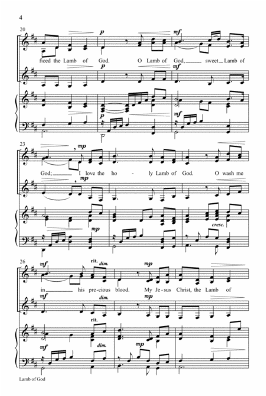 Lamb of God Lamb of God SSA scores gallery preview page 5
