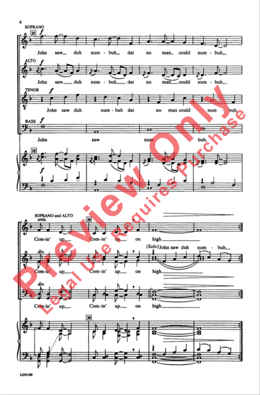 John Saw Duh Numbuh John Saw Duh Numbuh 4-Part scores gallery preview page 4