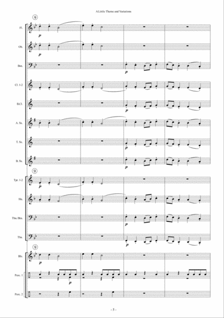 A Little Theme and Variations Concert Band scores gallery preview page 5
