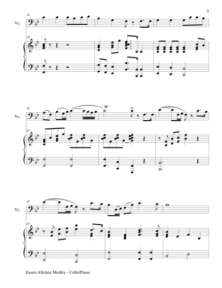 EASTER ALLELUIA MEDLEY (Duet – Cello/Piano) Score and Cello Part image number null