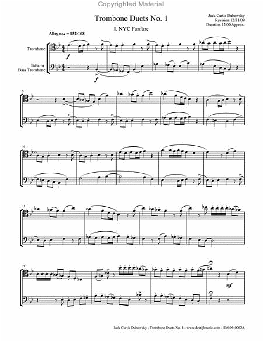 Trombone Duets No. 1 Brass Duet scores gallery preview page 2