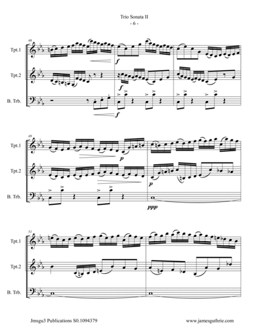 BACH: Trio Sonata No. 2 BWV 526 for Brass Trio image number null