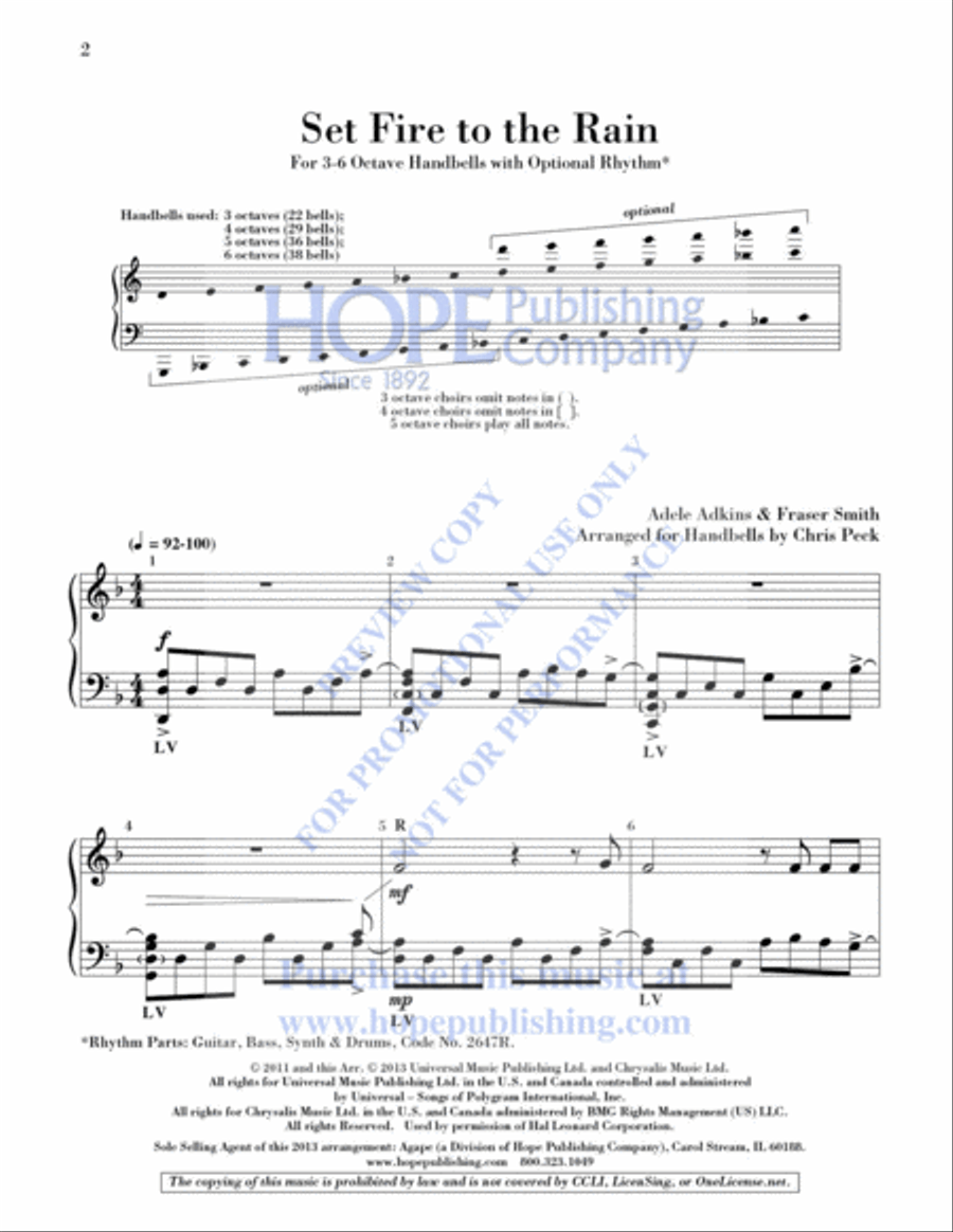 Set Fire to the Rain 5-Octaves scores gallery preview page 3