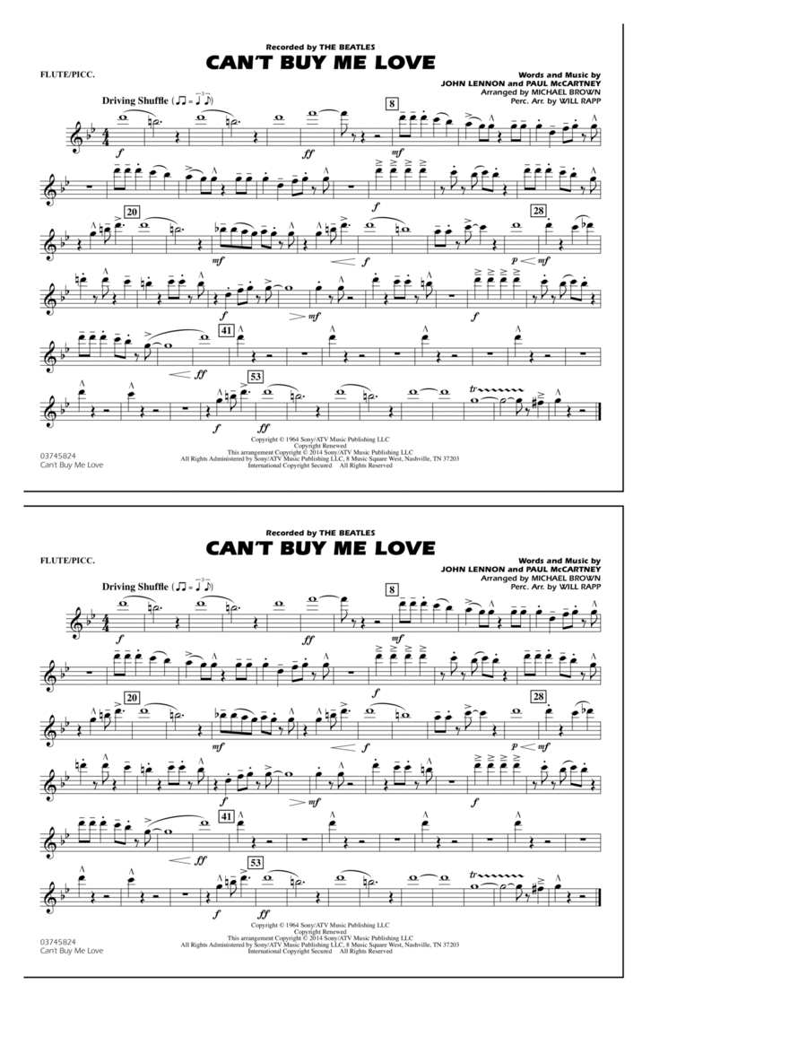 Can't Buy Me Love - Flute/Piccolo