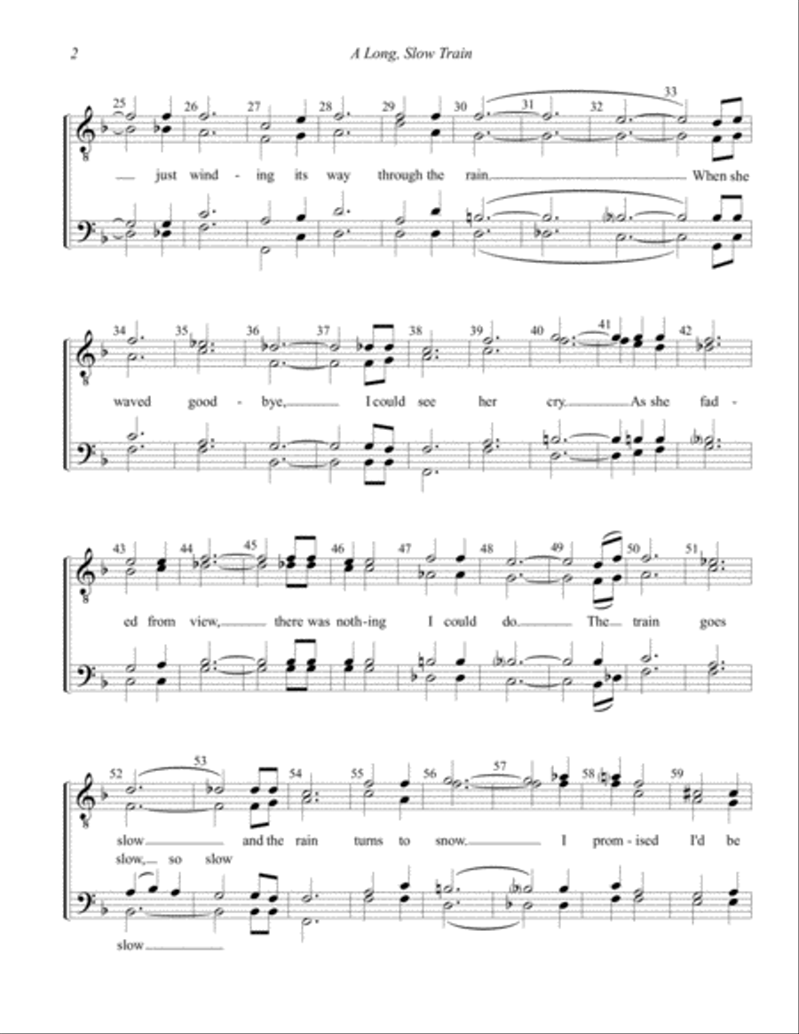 A Long, Slow Train TTBB scores gallery preview page 2