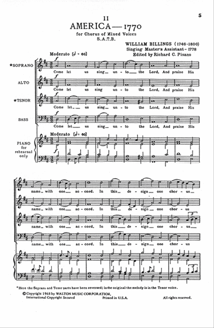 Chester and America - 1770 (Two Songs of the Revolution) 4-Part scores gallery preview page 4