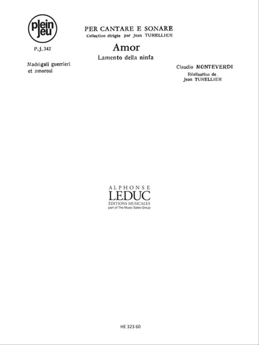 Monteverdi Per Cantare E Sonare Pj342 Amor Lamento Della Ninfa 4 Part 4-Part scores gallery preview page 1