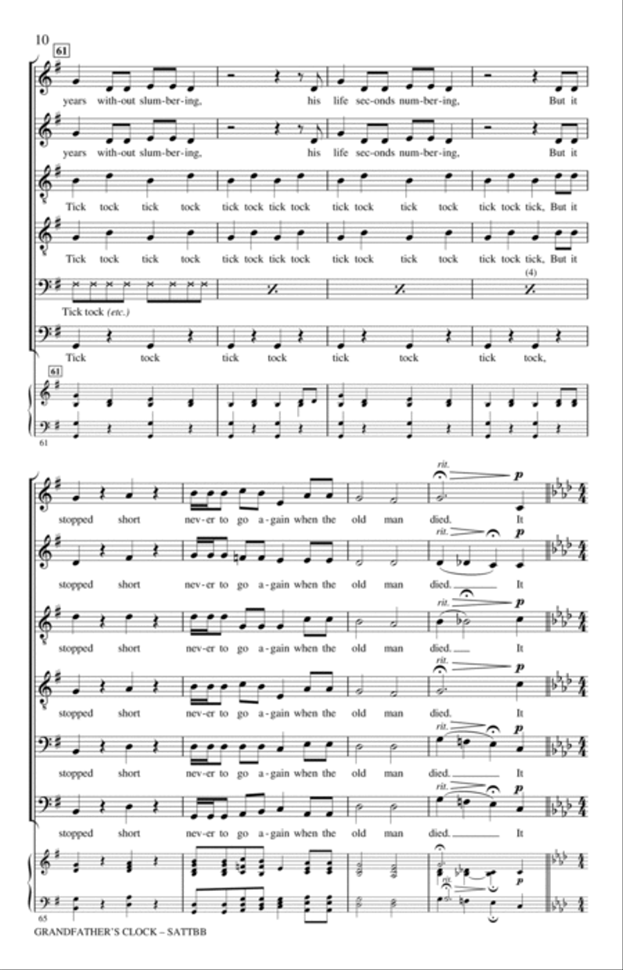 Grandfather's Clock (arr. Philip Lawson) A Cappella scores gallery preview page 9
