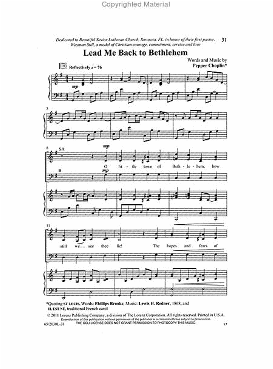 Lead Me Back to Bethlehem 3-Part scores gallery preview page 4