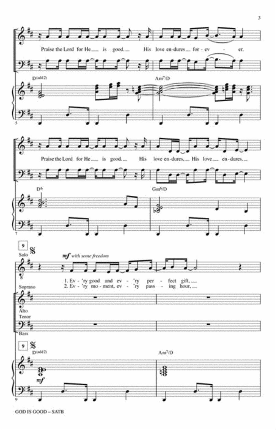 God Is Good 4-Part scores gallery preview page 3
