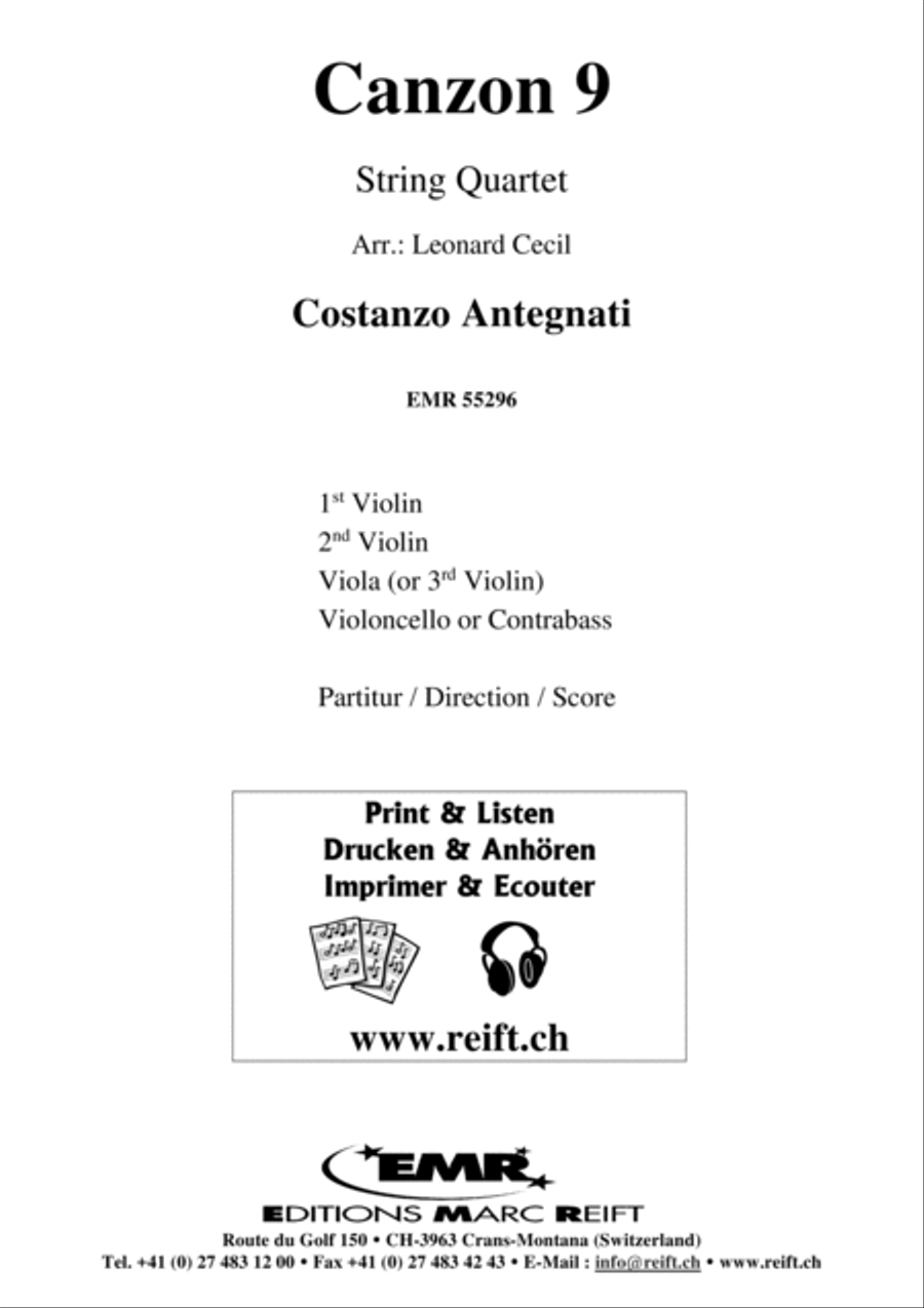 Canzon 9 String Quartet scores gallery preview page 2